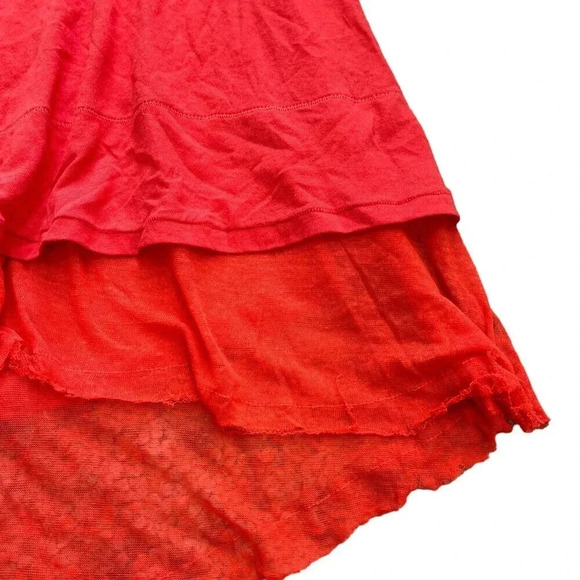 We the Free Orange Raw Hem Plunge Tank Top S - Picture 3 of 6